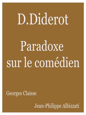 cover image of Paradoxe du comédien